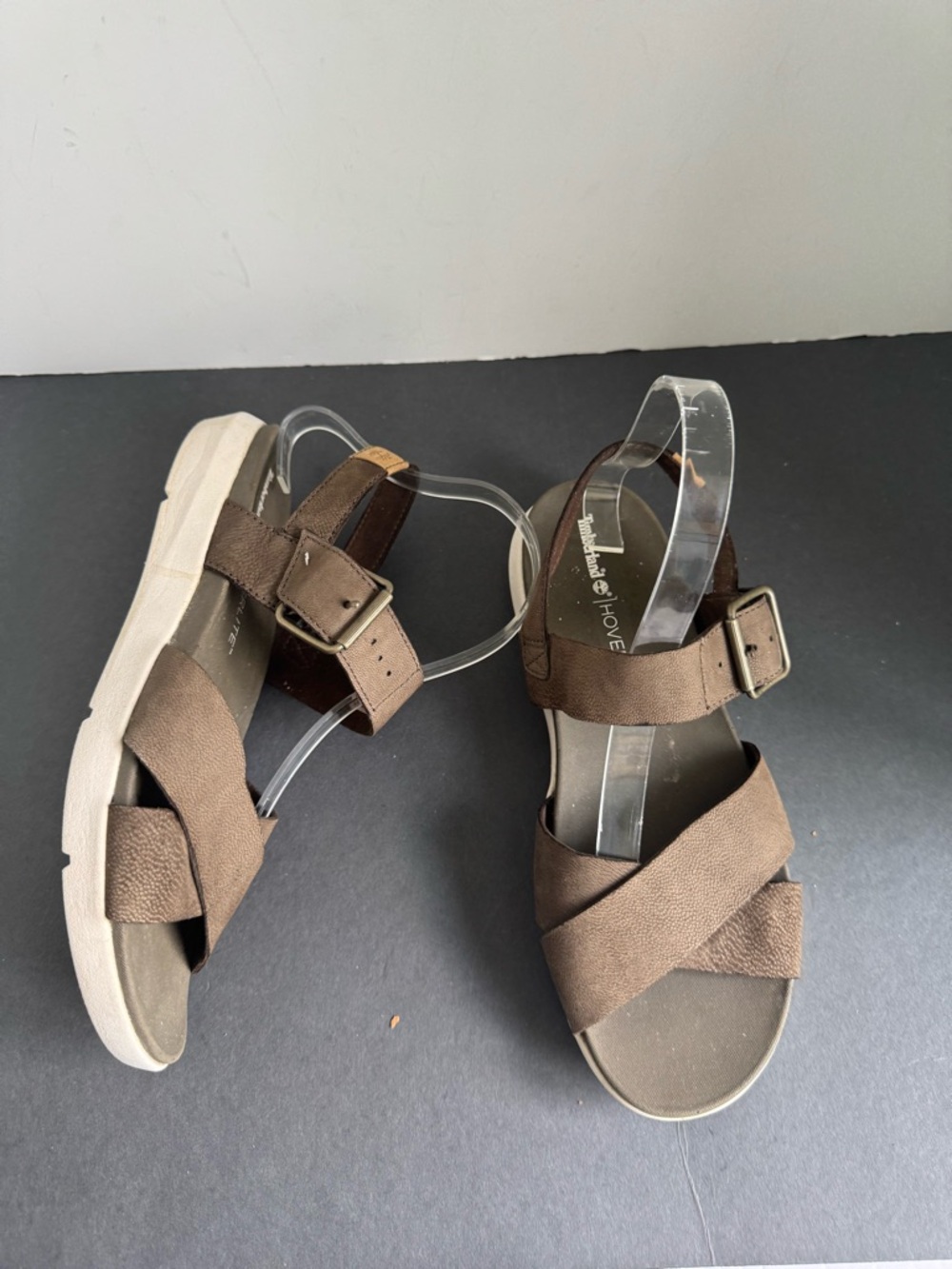 Timberland Women's Wilesport Brown/Green Leather Strap Sandals A1TSW. Size 8 - Picture 6 of 14